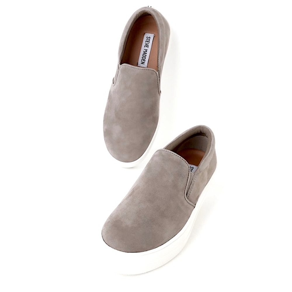 Steve Madden - Grey Suede Leather Platform Sneakers - *LIKE NEW* worn once!